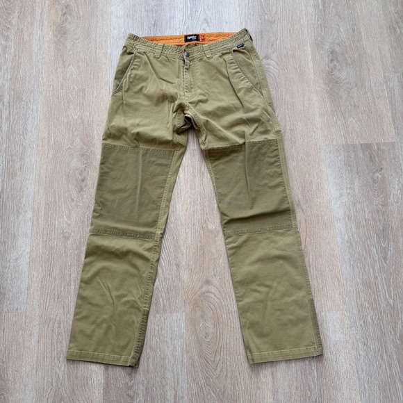 Howler Brothers ATX Work Pants Men 33x32 Khaki Tan Stretch Double Knee Trousers
